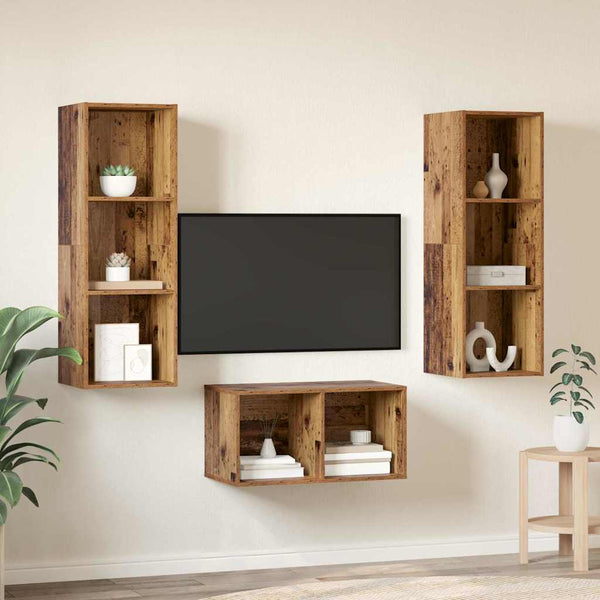 TV-tasosi Vanha Puu 37 cm x 37 cm x 107 cm Tekninen puu