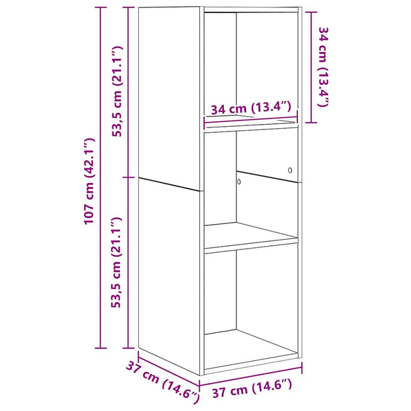 TV-tasosi Vanha Puu 37 cm x 37 cm x 107 cm Tekninen puu