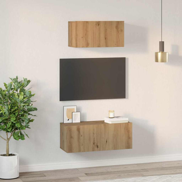 TV-tasosetti 2 pcs artesaani tammi Tekninen puu