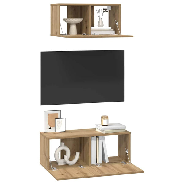 TV-tasosetti 2 pcs artesaani tammi Tekninen puu