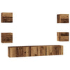 TV-tasosetti 7 pcs Vanha puu 60 x 30 x 30 cm Tekninen puu
