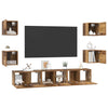 TV-tasosetti 7 pcs Vanha puu 60 x 30 x 30 cm Tekninen puu