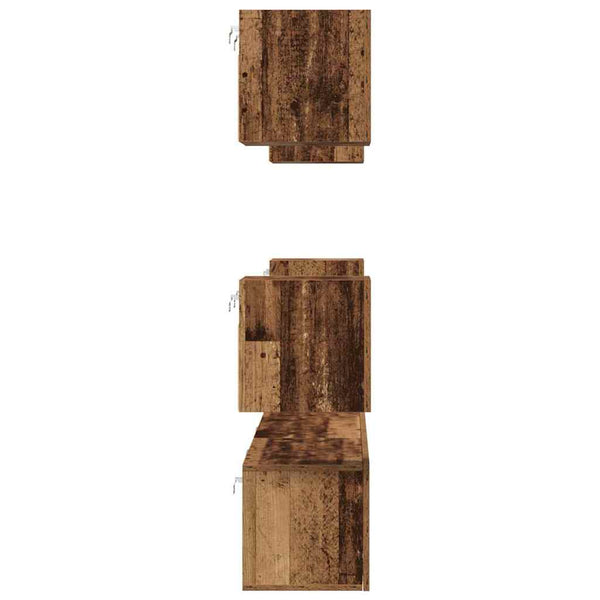 TV-tasosetti 7 pcs Vanha puu 60 x 30 x 30 cm Tekninen puu