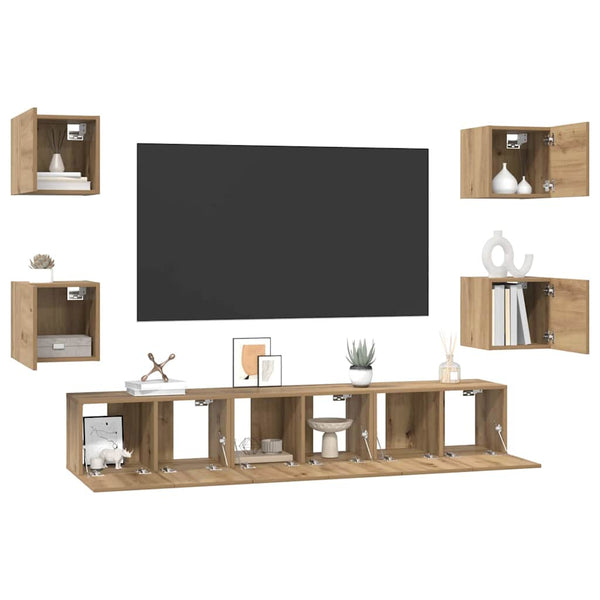 TV-tasosetti 7 kpl Artisan tammi Tekninen puu