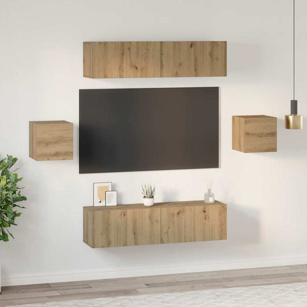 TV-tasosetti 6 kpl Artisan tammi Tekninen puu