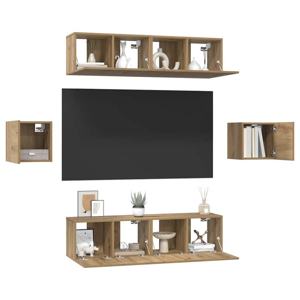 TV-tasosetti 6 kpl Artisan tammi Tekninen puu