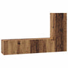 TV-tasosetti 3 pcs Vanha puu 60 x 30 x 30 cm Tekninen puu