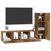 TV-tasosetti 3 pcs Vanha puu 60 x 30 x 30 cm Tekninen puu