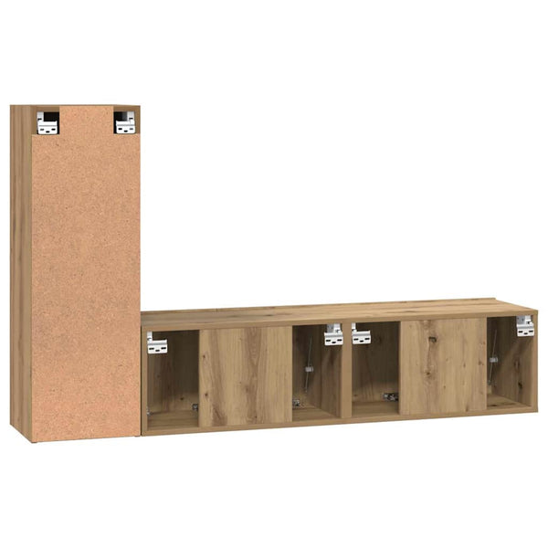 TV-tasosetti 3 pcs artesaani tammi 60 x 30 x 30 cm Tekninen puu