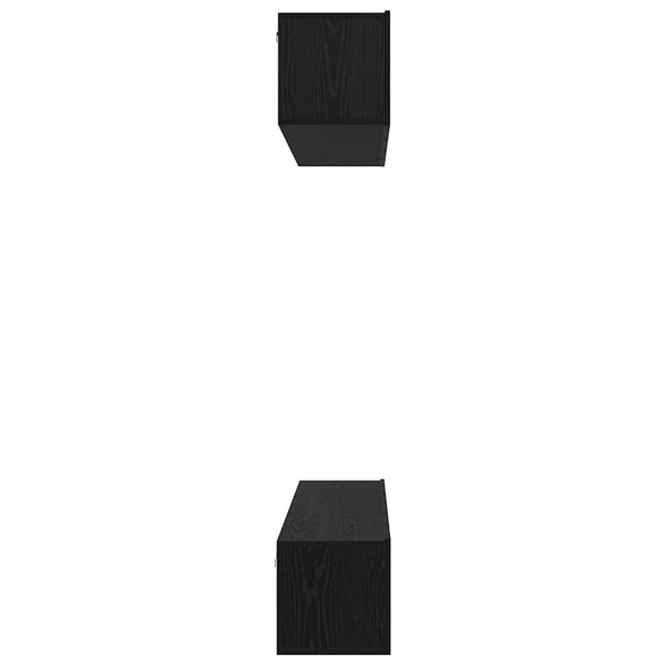 Seinäkiinnitettävä TV-tasosetti 5 pcs Musta tammi. Tekninen puu