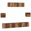 TV-tasosetti 7 pcs Vanha puu 80 x 30 x 30 cm Tekninen puu