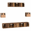 TV-tasosetti 7 pcs Vanha puu 80 x 30 x 30 cm Tekninen puu