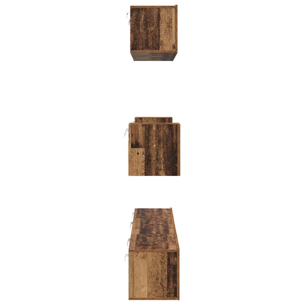 TV-tasosetti 7 pcs Vanha puu 80 x 30 x 30 cm Tekninen puu