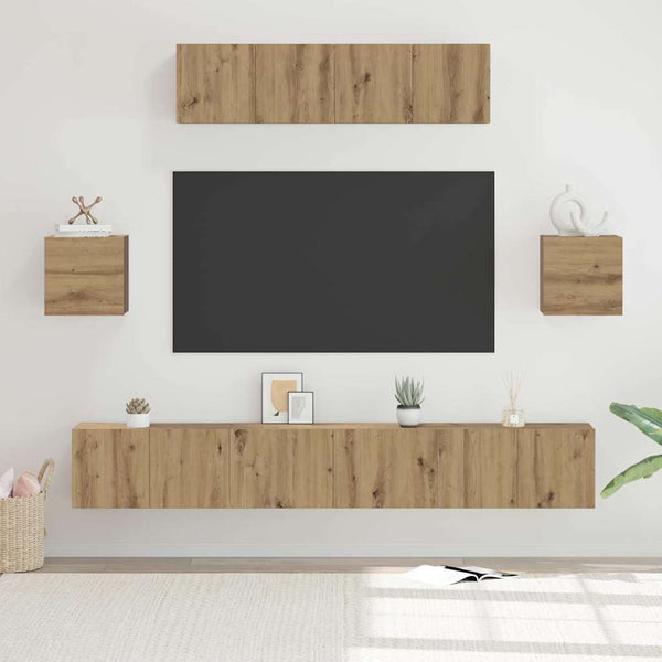 TV-tasosetti 7 kpl Artisan tammi Tekninen puu