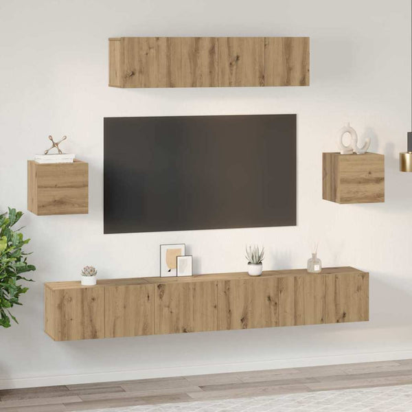 TV-tasosetti 7 kpl Artisan tammi Tekninen puu