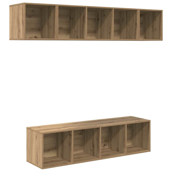 Tekninen puu TV-tasosetti 4 pcs Artisan tammi