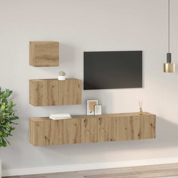 TV-tasosetti 4 kpl Artisan tammi Tekninen puu