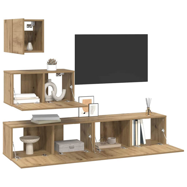 TV-tasosetti 4 kpl Artisan tammi Tekninen puu