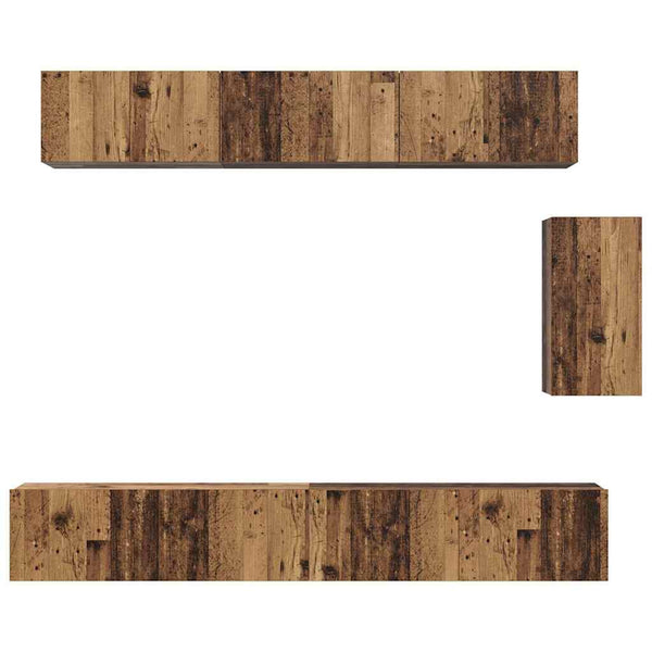 TV-tasosetti laatikon kanssa 6 pcs Vanha Puu Tekninen puu