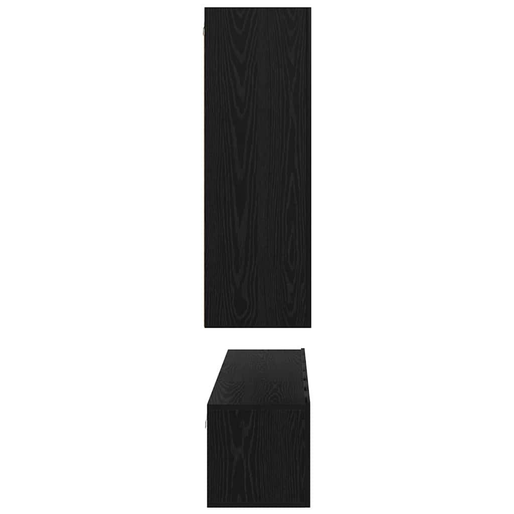 5 pcs Musta tammi TV-tasosetti seinäkiinnitettävä. Tekninen puu