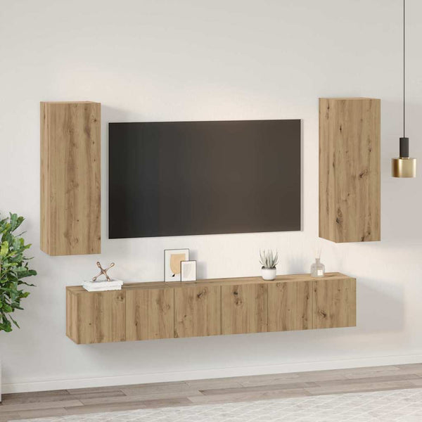 TV-tasosetti 5 pcs artesaani tammi Tekninen puu