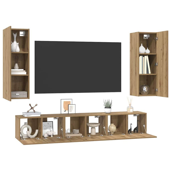 TV-tasosetti 5 pcs artesaani tammi Tekninen puu