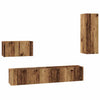 Seinä TV Kaappi 4 pcs Vanha puu 200 x 30 x 30 cm Käsitelty puu