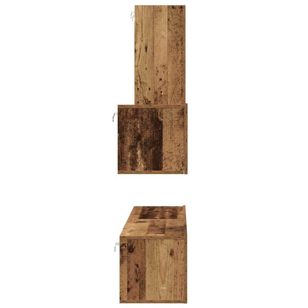 Seinä TV Kaappi 4 pcs Vanha puu 200 x 30 x 30 cm Käsitelty puu