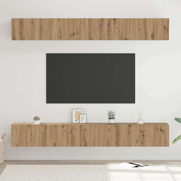 Artesaani tammi TV-tasosetti 6 pcs Tekninen puu