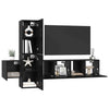 TV-tasosetti 5 pcs Musta tammi 181 x 30 x 120 cm Tekninen puu