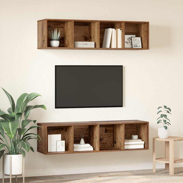 TV-tasosetti 2 pcs Vanha Puu 37 x 37 x 142,5 cm Tekninen puu