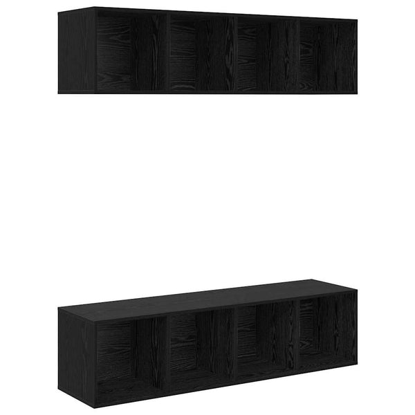 TV-tasosetti 2 pcs Musta tammi. 37 x 37 x 142,5 cm Tekninen puu