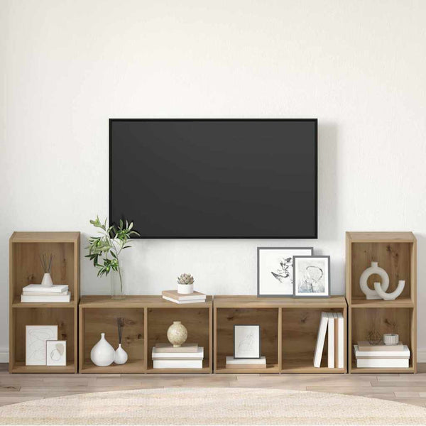 TV-tasosetti 4 osaa 37 x 37 x 72 cm Artisan tammi Tekninen puu
