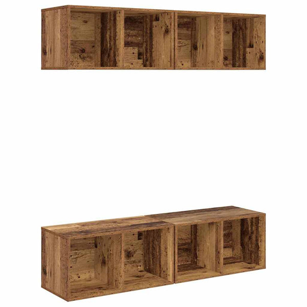 TV-tasot 4 osaa Vanha Puu 37 x 37 x 72 cm Tekninen puu