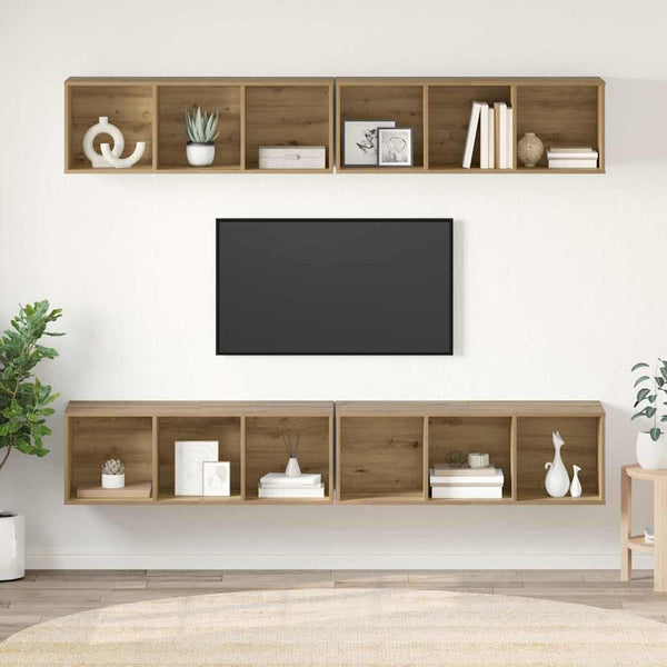 TV-tasosetti 4 pcs Artisan tammi 37 x 37 x 107,5 cm
