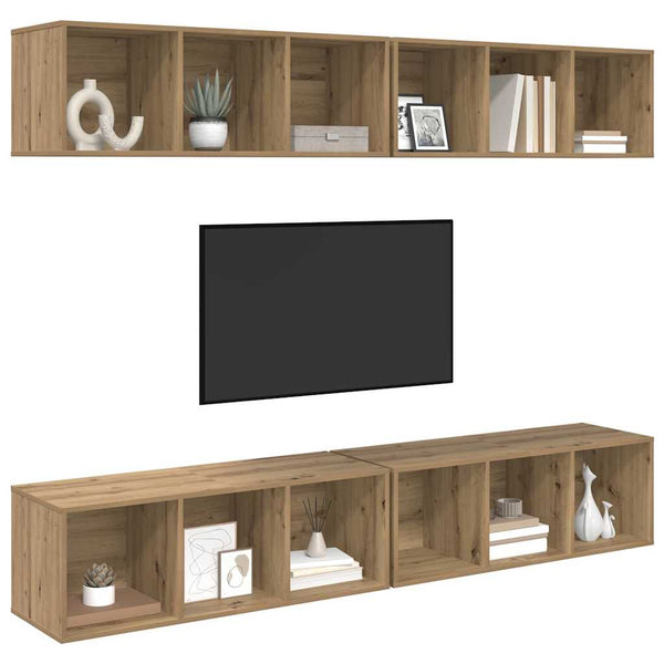 TV-tasosetti 4 pcs Artisan tammi 37 x 37 x 107,5 cm