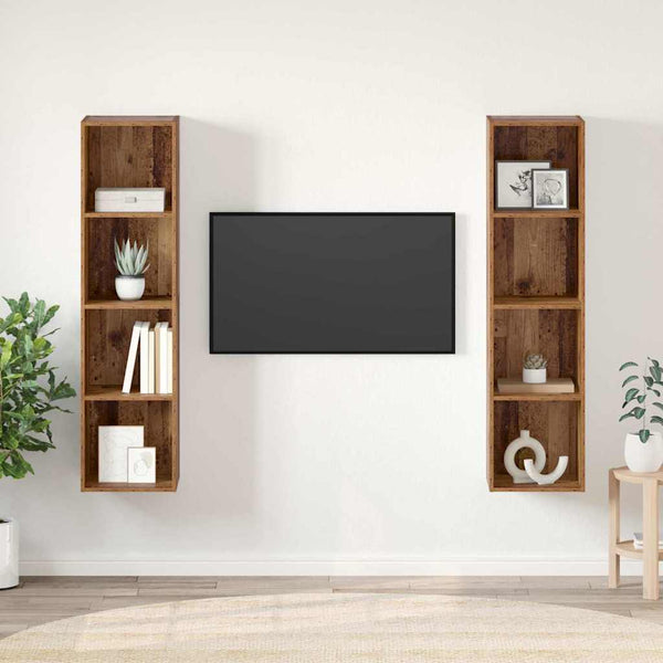 TV-kaappi 2 kpl Ruskea 37 x 37 x 142.5 cm Tekninen puu