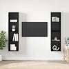 TV-kaappi 2 pcs Musta 37 x 37 x 142.5 cm Tekninen puu