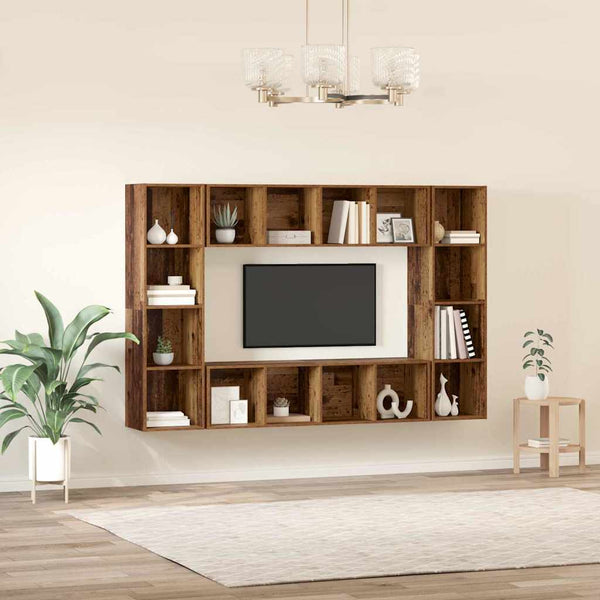 TV-tasosetti 4 kpl Ruskea 37 x 37 x 142,5 cm Tekninen puu