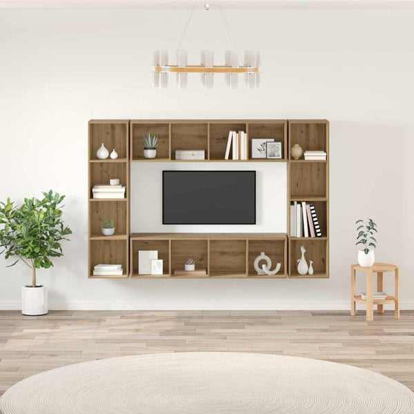 Ruskea TV-tasosetti 4 osaa 37 x 37 x 142,5 cm Tekninen puu