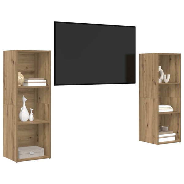 TV-tasosetti 2 pcs Artisan tammi 107 x 35 x 37 cm Tekninen puu