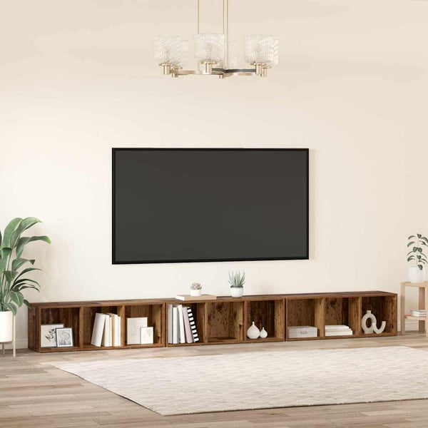 TV-tasosetti 3 pcs Vanha Puu 37 x 35 x 107,5 cm Tekninen puu