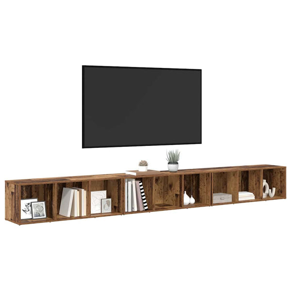 TV-tasosetti 3 pcs Vanha Puu 37 x 35 x 107,5 cm Tekninen puu