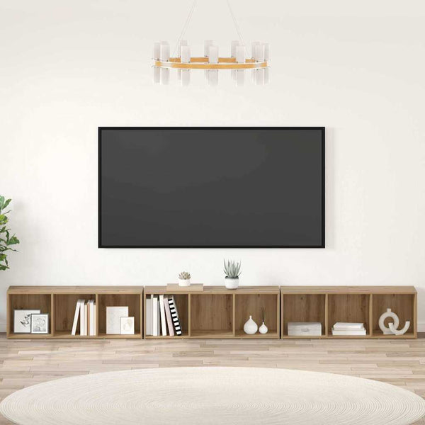 TV-tasosetti 3 pcs Artisan tammi 37 x 35 x 107,5 cm
