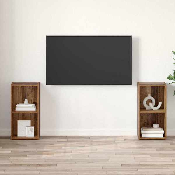 TV-tasosetti 2 pcs Vanha Puu 72 x 35 x 36,5 cm Tekninen puu