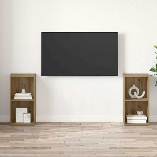 TV-tasosetti 2 pcs Artisan tammi 72 x 35 x 36,5 cm Tekninen puu