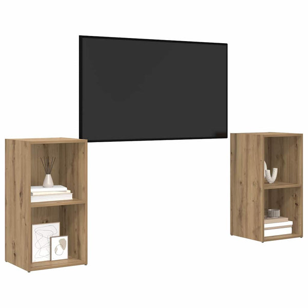 TV-tasosetti 2 pcs Artisan tammi 72 x 35 x 36,5 cm Tekninen puu