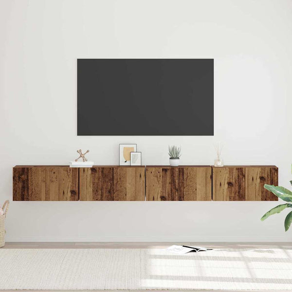 TV-tasosetti 4 pcs Vanha Puu 60 x 30 x 30 cm Tekninen puu