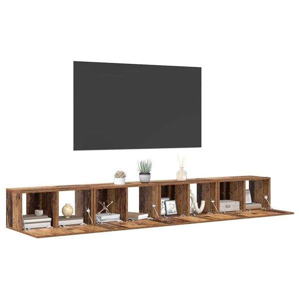 TV-tasosetti 4 pcs Vanha Puu 60 x 30 x 30 cm Tekninen puu