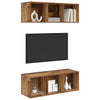 TV-tasosetti 2 pcs Vanha Puu 37 x 37 x 107 cm Tekninen puu